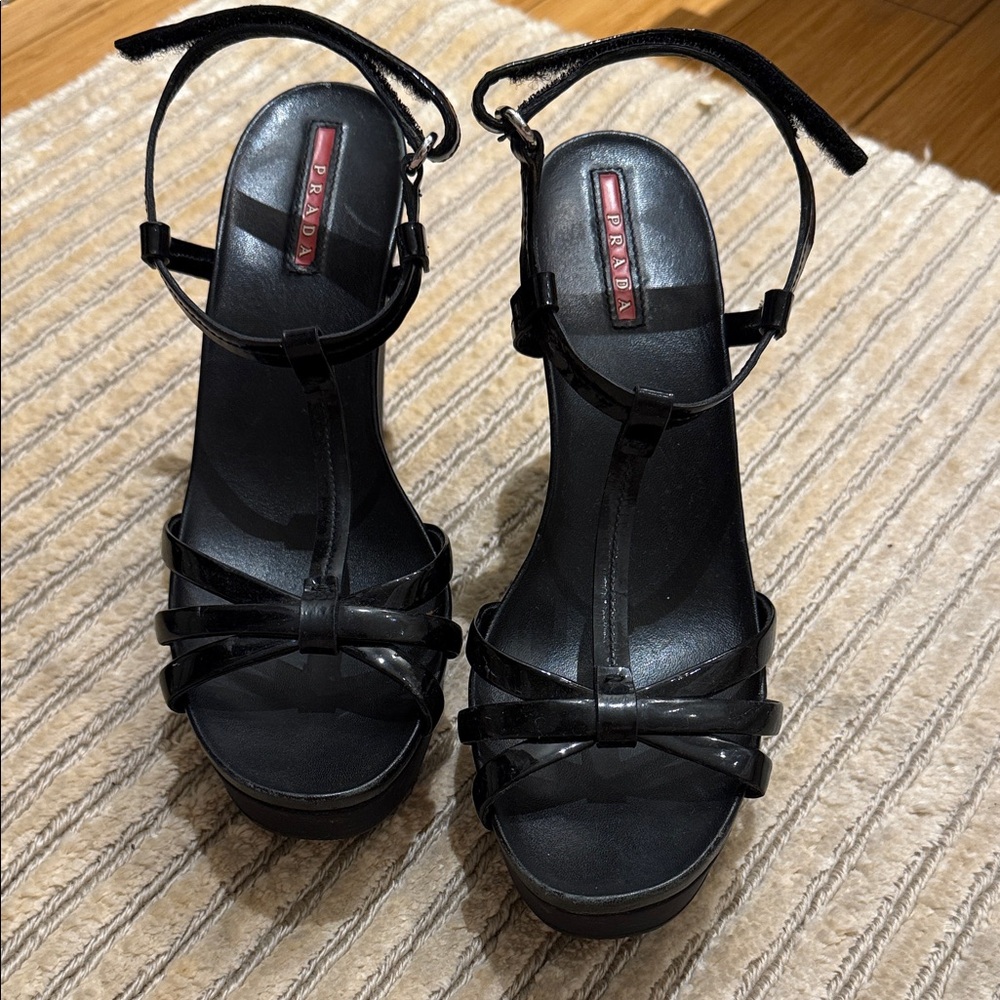 Prada Women's Black Strappy Sandals